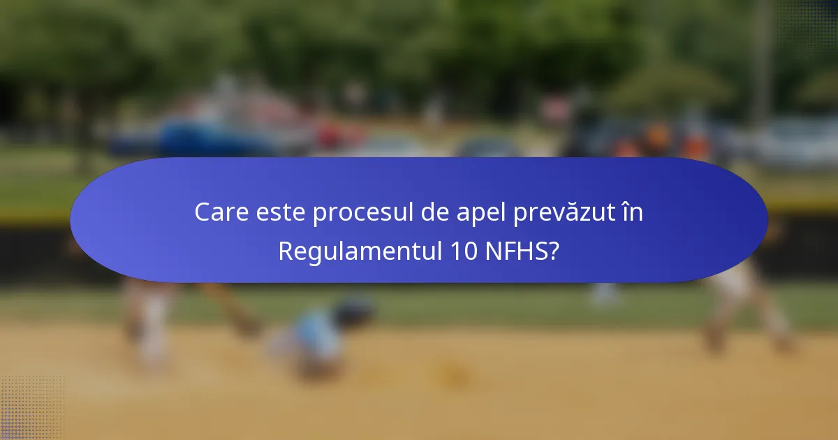 Care este procesul de apel prevăzut în Regulamentul 10 NFHS?