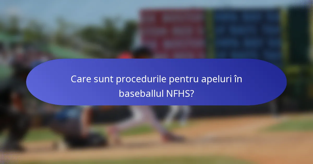 Care sunt procedurile pentru apeluri în baseballul NFHS?