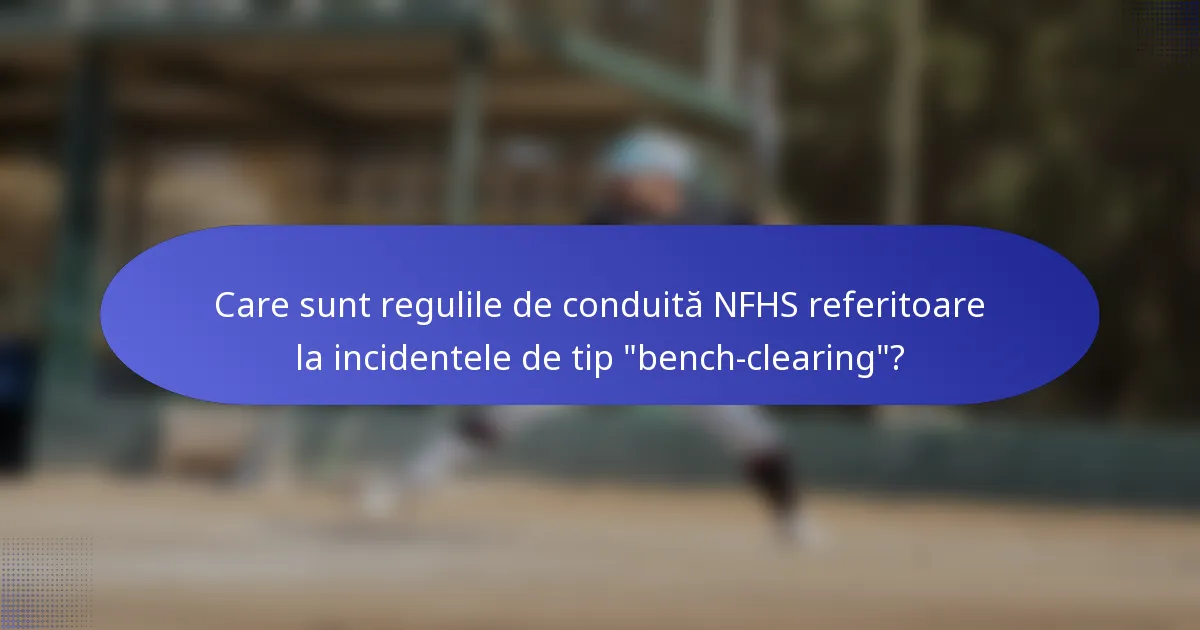 Care sunt regulile de conduită NFHS referitoare la incidentele de tip