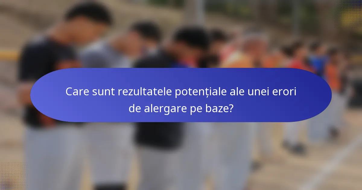 Care sunt rezultatele potențiale ale unei erori de alergare pe baze?