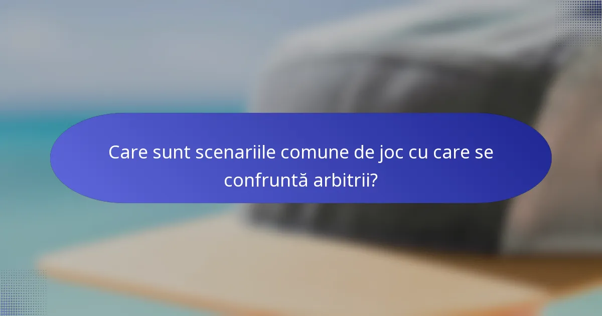 Care sunt scenariile comune de joc cu care se confruntă arbitrii?