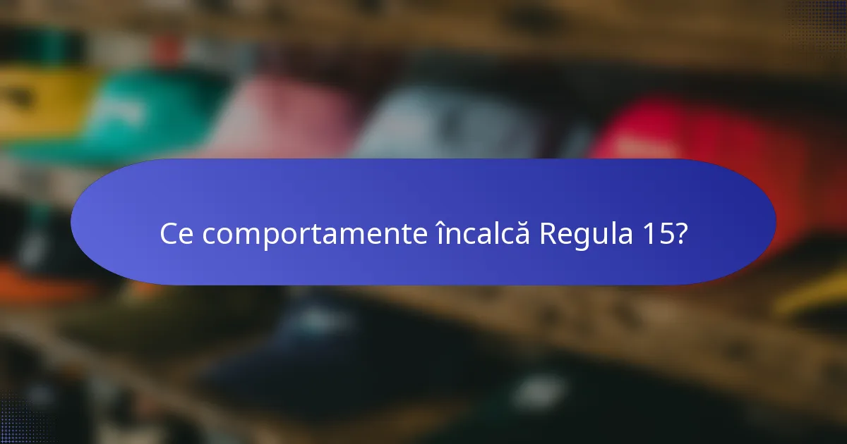 Ce comportamente încalcă Regula 15?