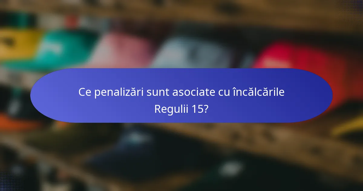 Ce penalizări sunt asociate cu încălcările Regulii 15?