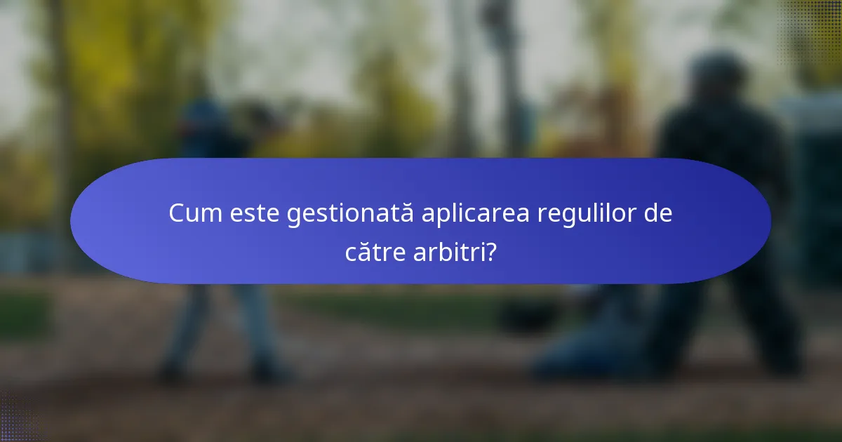 Cum este gestionată aplicarea regulilor de către arbitri?