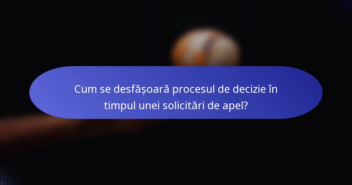 Cum se desfășoară procesul de decizie în timpul unei solicitări de apel?