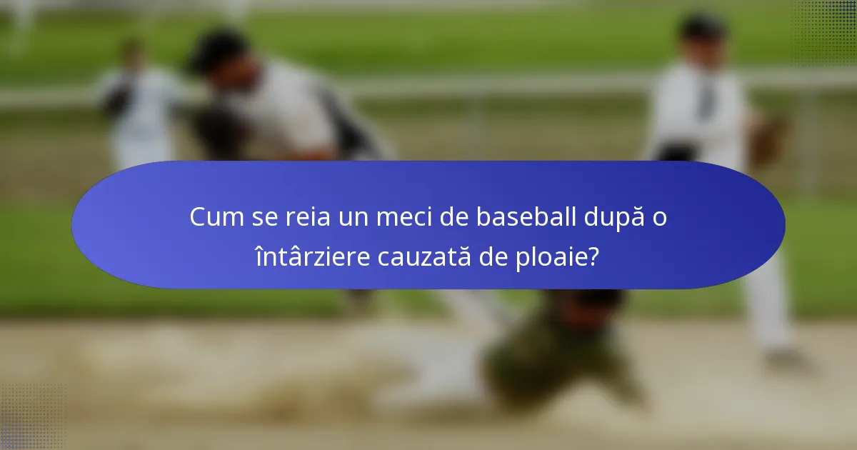 Cum se reia un meci de baseball după o întârziere cauzată de ploaie?