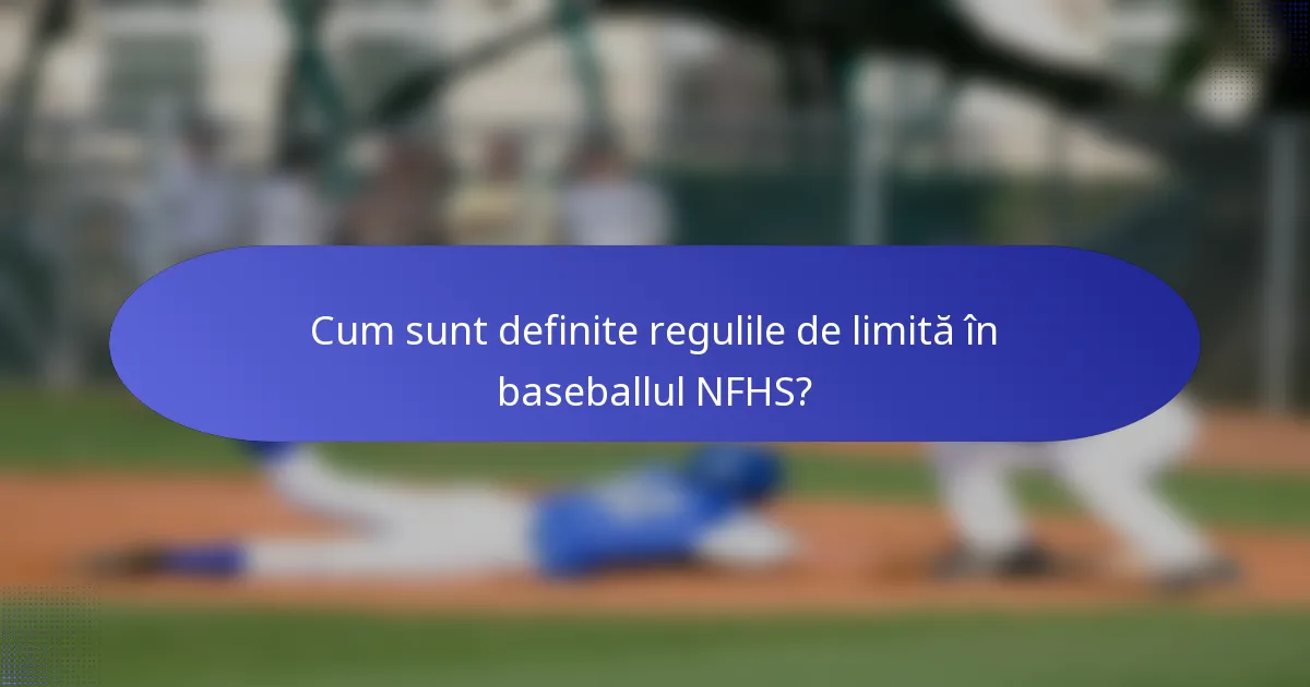 Cum sunt definite regulile de limită în baseballul NFHS?